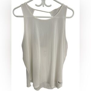 Nike Dri-fit Off White Mesh Tank Top